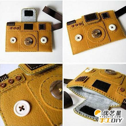 创意精美手工diy 纽扣与不织布的完美结合做的各种手机包钱包卡包[ 图片/6P ] - 优艺星手工diy