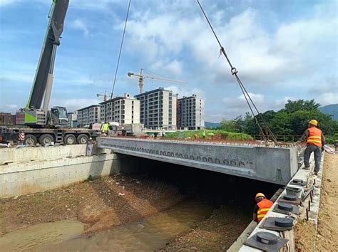 【投资建设一线】建工投资安庆EOD项目首个市政子项桥梁梁板顺利完成架设