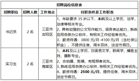 周末双休，三亚市机关事业单位2023年招聘编外书记员、实习生公告-招聘信息-海招网