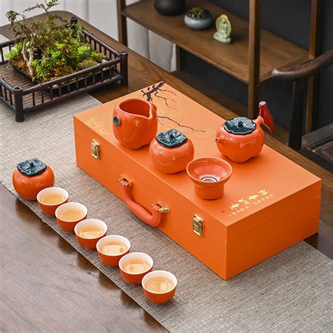 新款创意整套柿子功夫茶具礼品套装家用懒人客厅办公室泡茶壶茶杯-阿里巴巴