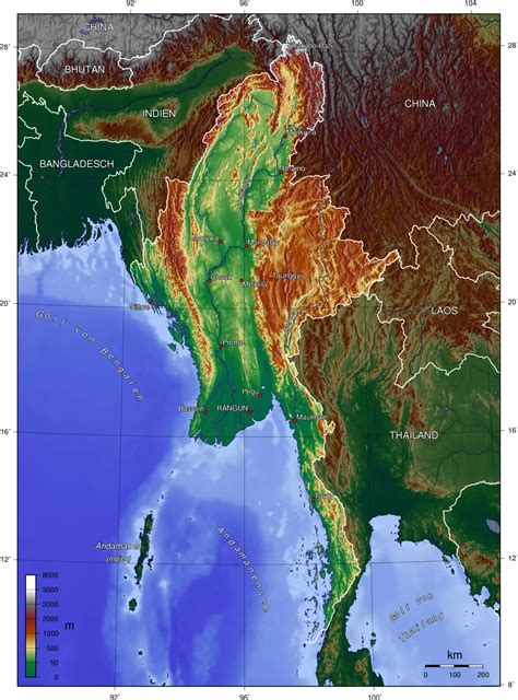 缅甸地图高清 - 缅甸地图 - 地理教师网
