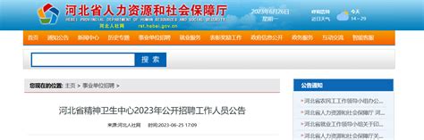 2023年河北省精神卫生中心招聘28人公告（报名时间6月26日-7月4日）