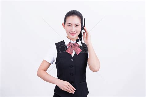 职业美女客服接听电话元素素材下载-正版素材400736325-摄图网