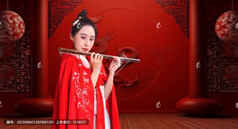 吹箫图图片
