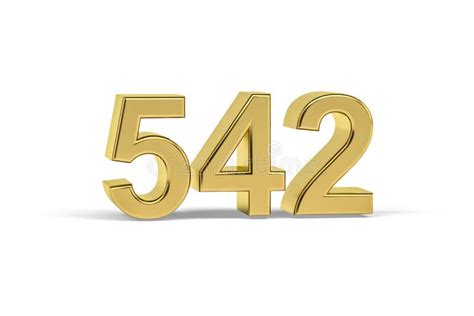 Golden 3d Number 542 - Year 542 Isolated on White Background Stock ...