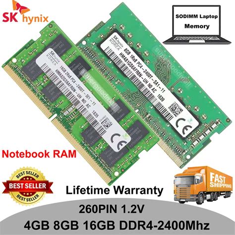 SK Hynix 4GB 8GB 16GB PC4-2400T DDR4-2400Mhz 1.2V 260Pin SODIMM Laptop ...
