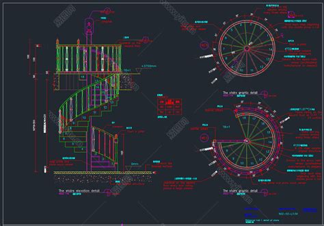 一份旋转楼梯CAD施工方案图纸 - 下载 - 好图网