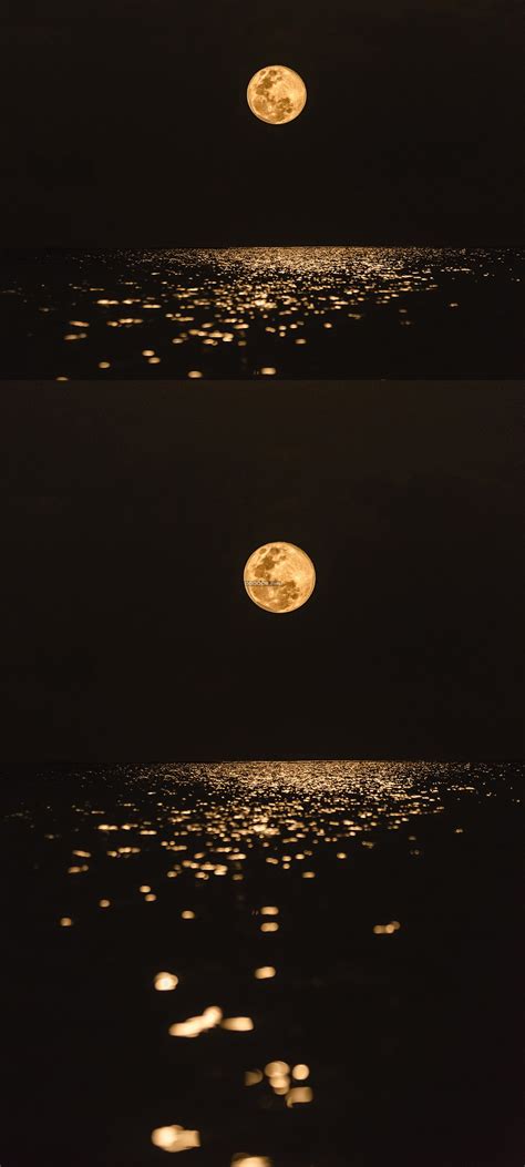 海上生明月皎洁皓月当空水面平静波光粼粼自然风景素材设计