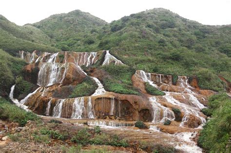 Huangjin Golden Waterfall near Nanya Rock tourist attraction in Taipei ...