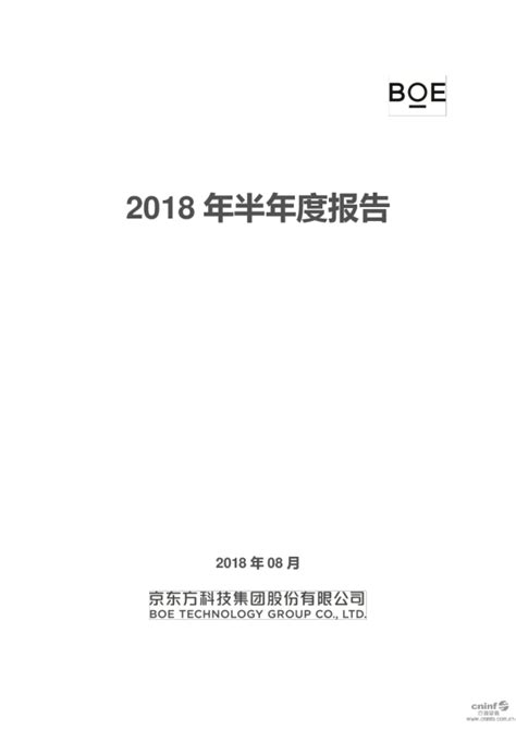 京东方A：2018年半年度报告