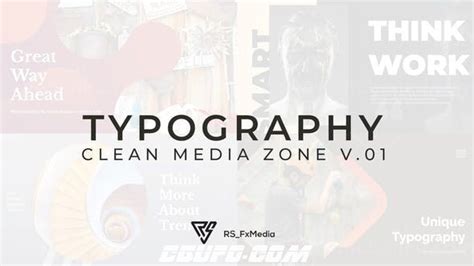 20609简洁图文版式图片视频展示AE模板Typography Slide - Clean Media Zone V.01 - CGUFO