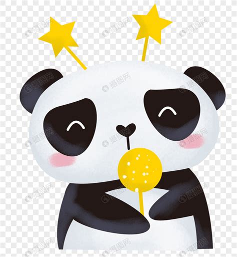 卡通动物熊猫吃竹子图片素材免费下载 - 觅知网