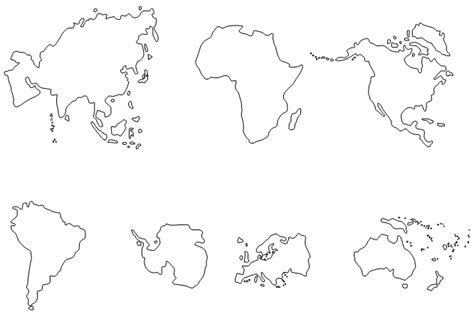 七大洲轮廓空白地图_世界地图_初高中地理网