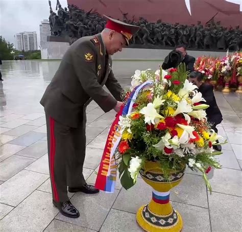 俄国防部：绍伊古在平壤向金日成、金正日铜像献花