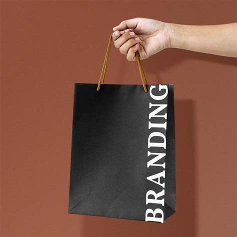 Shopping paper bag mockup, minimal | Premium PSD Mockup - rawpixel