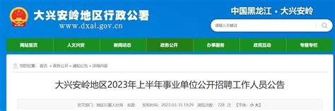 2023上半年黑龙江省大兴安岭地区事业单位招聘338人公告（报名时间3月24日-28日）