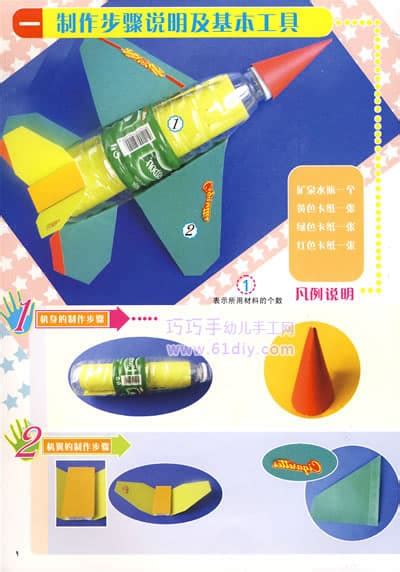 饮料瓶子手工制作漂亮小飞机模型做法图解 肉丁儿童网