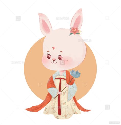 汉服兔子头像甜美女生