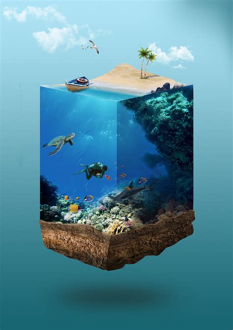 合成海报海底海洋3D海报|平面|海报|smlzone - 原创作品 - 站酷 (ZCOOL)