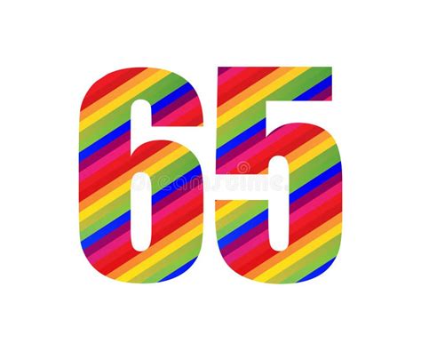 65 Number Rainbow Style Numeral Digit. Colorful Number Vector ...