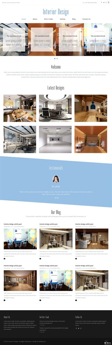 企业网站设计，室内设计网页模板必备-17素材网