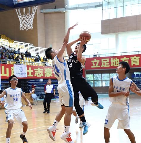 学校男子篮球队在2019年广东省大学生篮球联赛中再获冠军