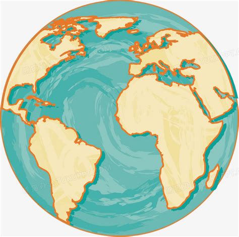 矢量手绘地球地图PNG图片素材下载_手绘PNG_熊猫办公