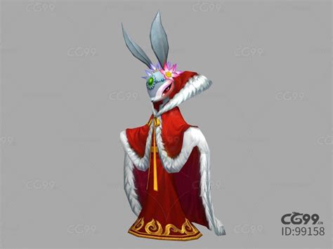 白兔王后 兔人 兔子妖怪 幻想游戏角色 CG模型-cg模型免费下载-CG99