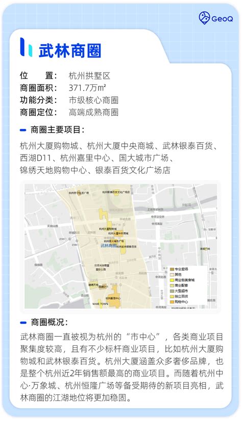 城市商圈全景丨杭州多中心商业格局形成，探秘9大实力商圈-GeoQ