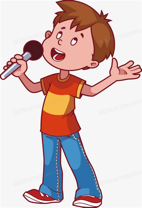 卡通可爱小朋友小学生唱歌表演元素PNG图片素材下载_卡通PNG_熊猫办公