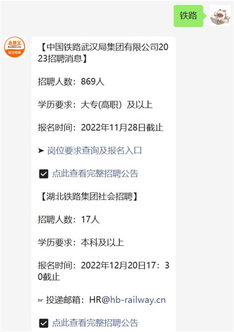 2022湖北铁路集团社会招聘公告（17人）- 武汉本地宝
