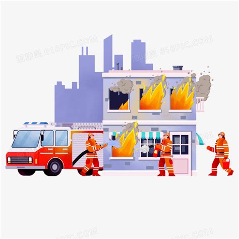 卡通消防人员素材免费下载 - 觅知网