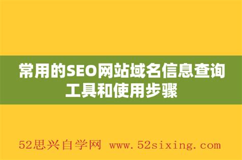 常用的SEO网站域名信息查询工具和使用步骤 - 52思兴自学网