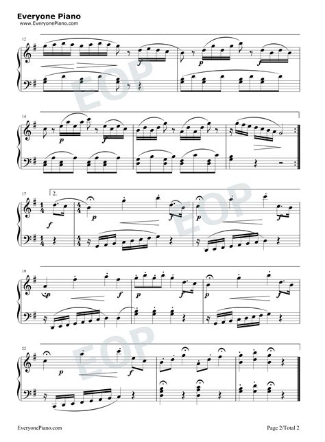 魔笛-Magic Flute五线谱预览2-钢琴谱文件（五线谱、双手简谱、数字谱、Midi、PDF）免费下载