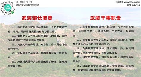 武装部长职责干事职责PSD素材免费下载_红动中国