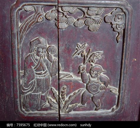古典木板人物雕刻艺术高清图片下载_红动中国