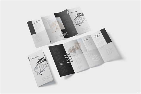 折叠页宣传册样机Z Fold Psd Brochure Mockup - 设计口袋