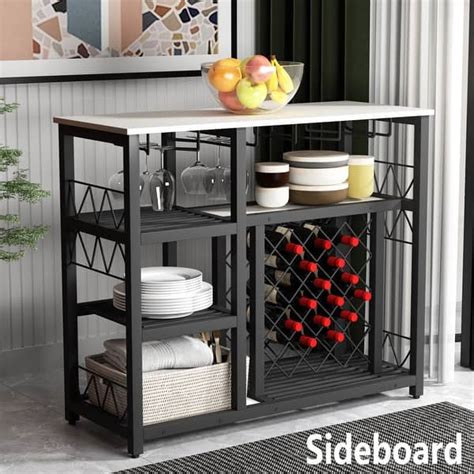 Wine Bar Cabinet Buffet Table with 21 Bottles - Bed Bath & Beyond ...