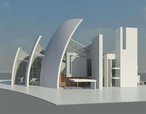 现代某高层异形建筑设计3DMAX模型与PSD效果图