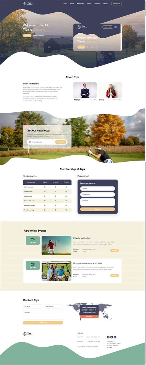 会员网页设计网页界面代码，高尔夫俱乐部网页模板-17素材网