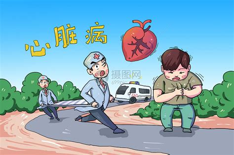 心脏病急救漫画插画图片下载-正版图片401928068-摄图网