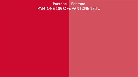 Pantone 186 C vs RAL Pure red (RAL 3028) side by side comparison