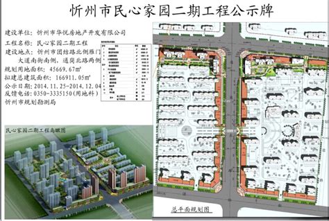忻州市国力花园四期五期项目大门（门房）变更公示牌