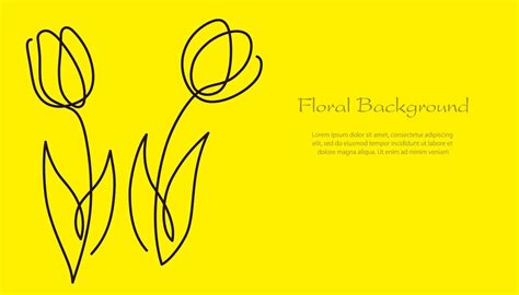 Springtime Background Illustration With Simple And Artistic Tulip Line ...