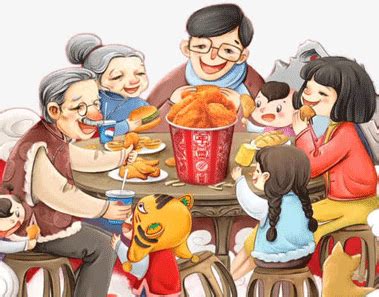 红色喜庆一家人吃年夜饭插画插画图片下载-正版图片402419948-摄图网