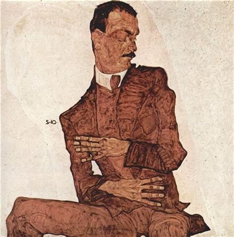 《坐在前面的女孩》埃贡·席勒(Egon Schiele)高清作品欣赏_埃贡·席勒作品_埃贡·席勒专题网站_艺术大师_美术网-Mei-shu.com