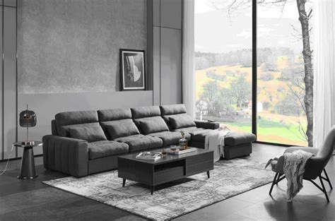 真皮沙发装修效果图，高档真皮沙发，时尚简约的客厅组合沙发 - CBD沙发 - 九正建材网