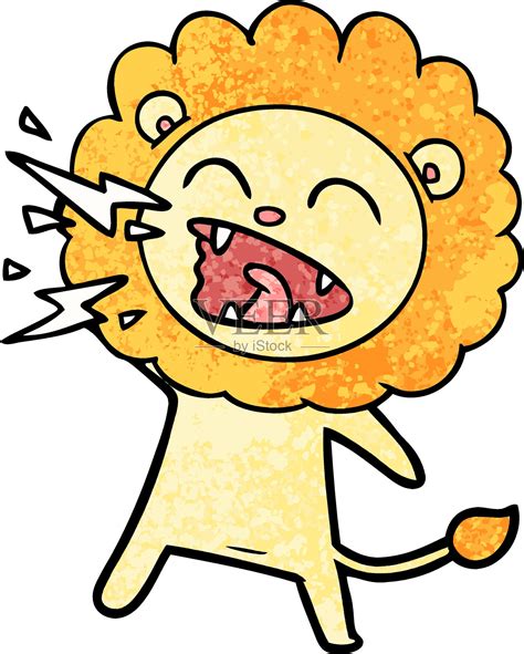 卡通吼叫的狮子插画图片素材_ID:303371669-Veer图库
