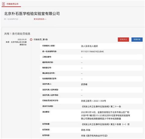 官方通报！北京一检验实验室被吊销执业许可证-新闻频道-和讯网