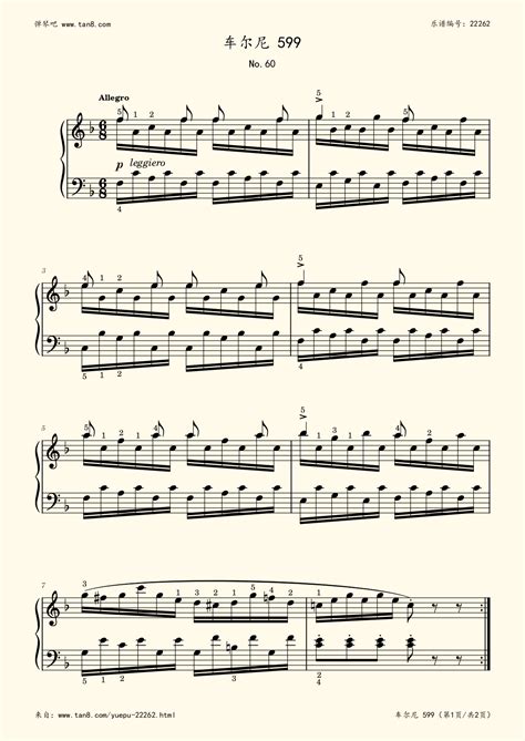 《车尔尼599 NO.60,钢琴谱》车尔尼|弹琴吧|钢琴谱|吉他谱|钢琴曲|乐谱|五线谱|高清免费下载|蛐蛐钢琴网